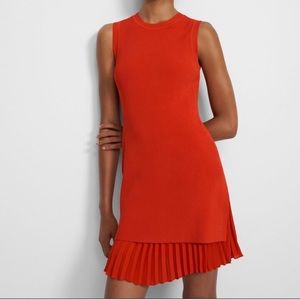 Theory Sleeveless Combo Dress in Ribbed Knit